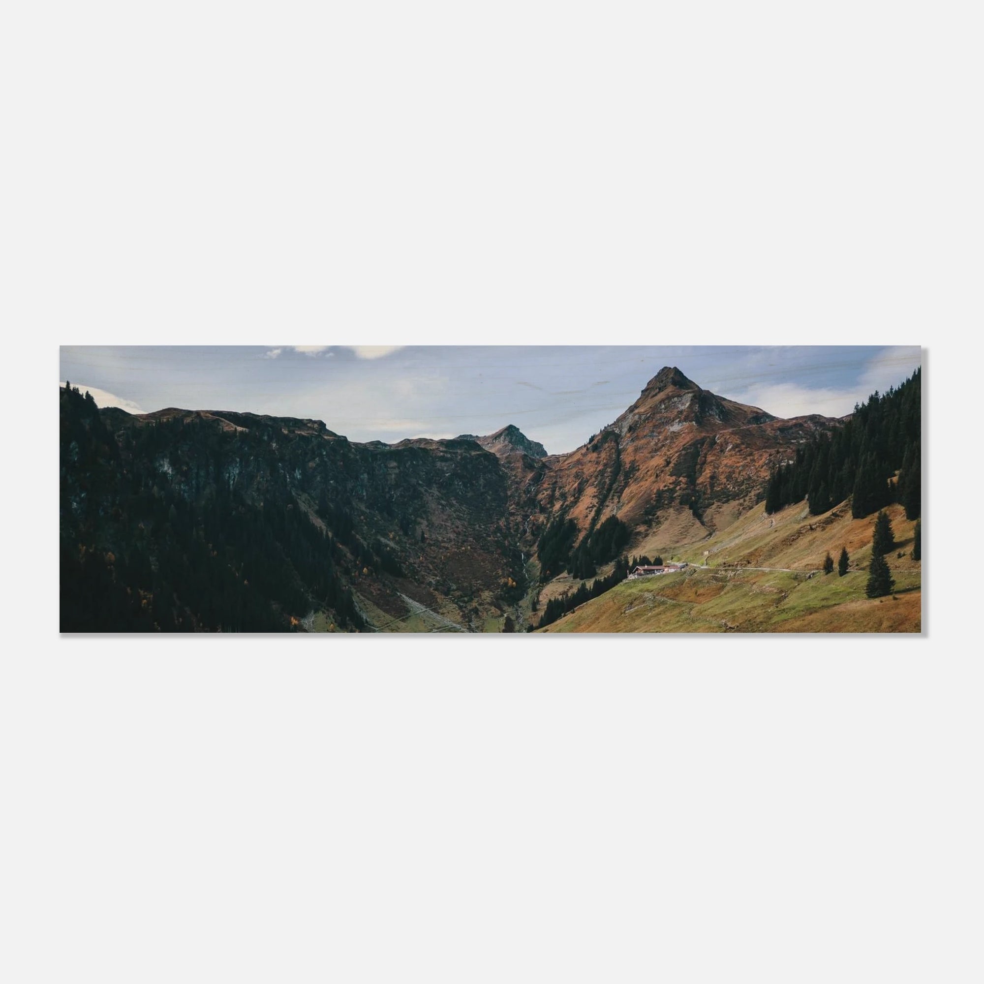 Holzdruck - Hintertal mit Tristkogel im Herbst Print Material JFK Photography Prints 30x90 cm / 12x36″
