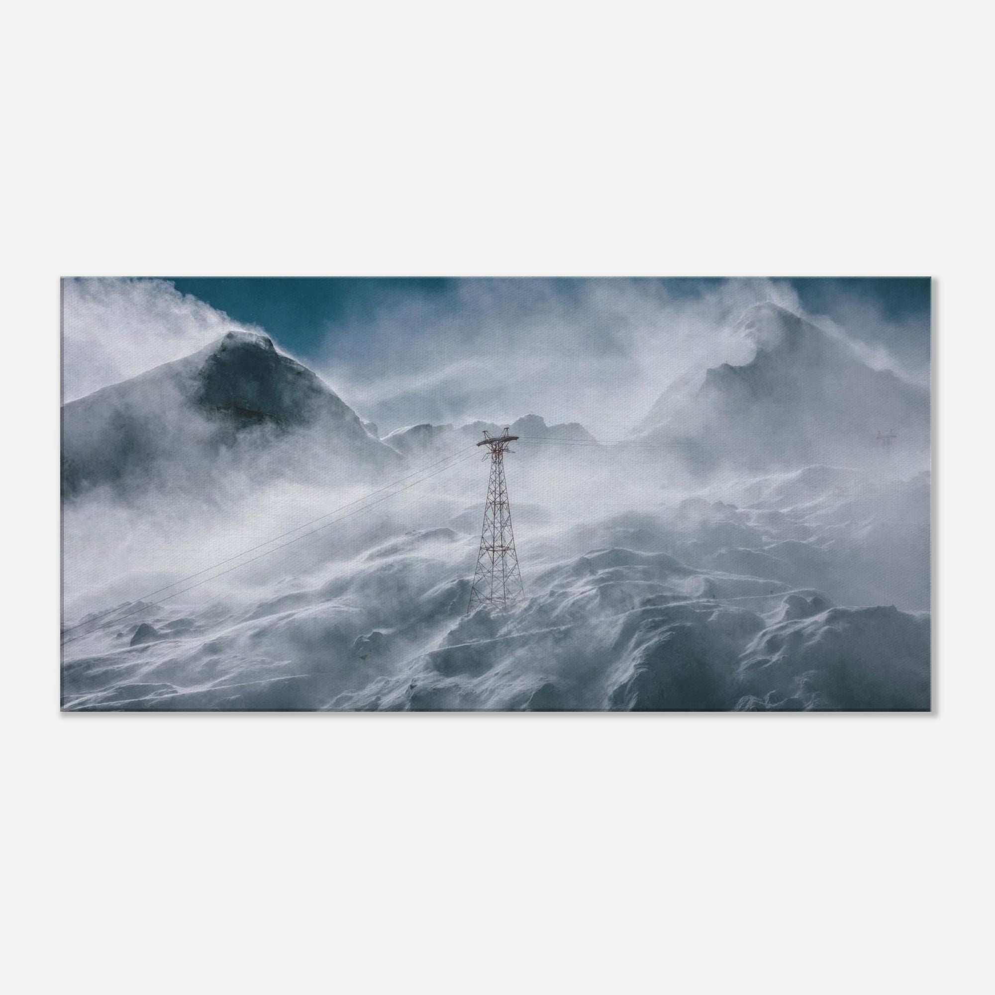 Leinwand Dick - Liftstütze am Kitzsteinhorn im Winter Print Material JFK Photography Prints 50x100 cm / 20x40″