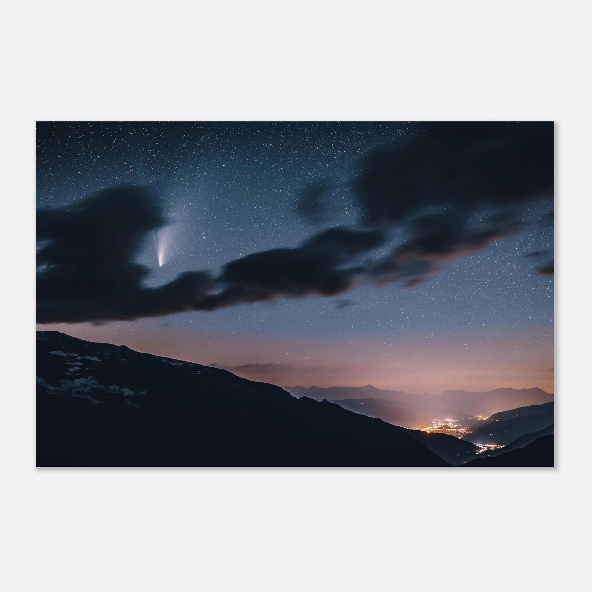 Premium Poster - Komet Neowise mit Zell am See Print Material JFK Photography Prints 60x90 cm / 24x36″