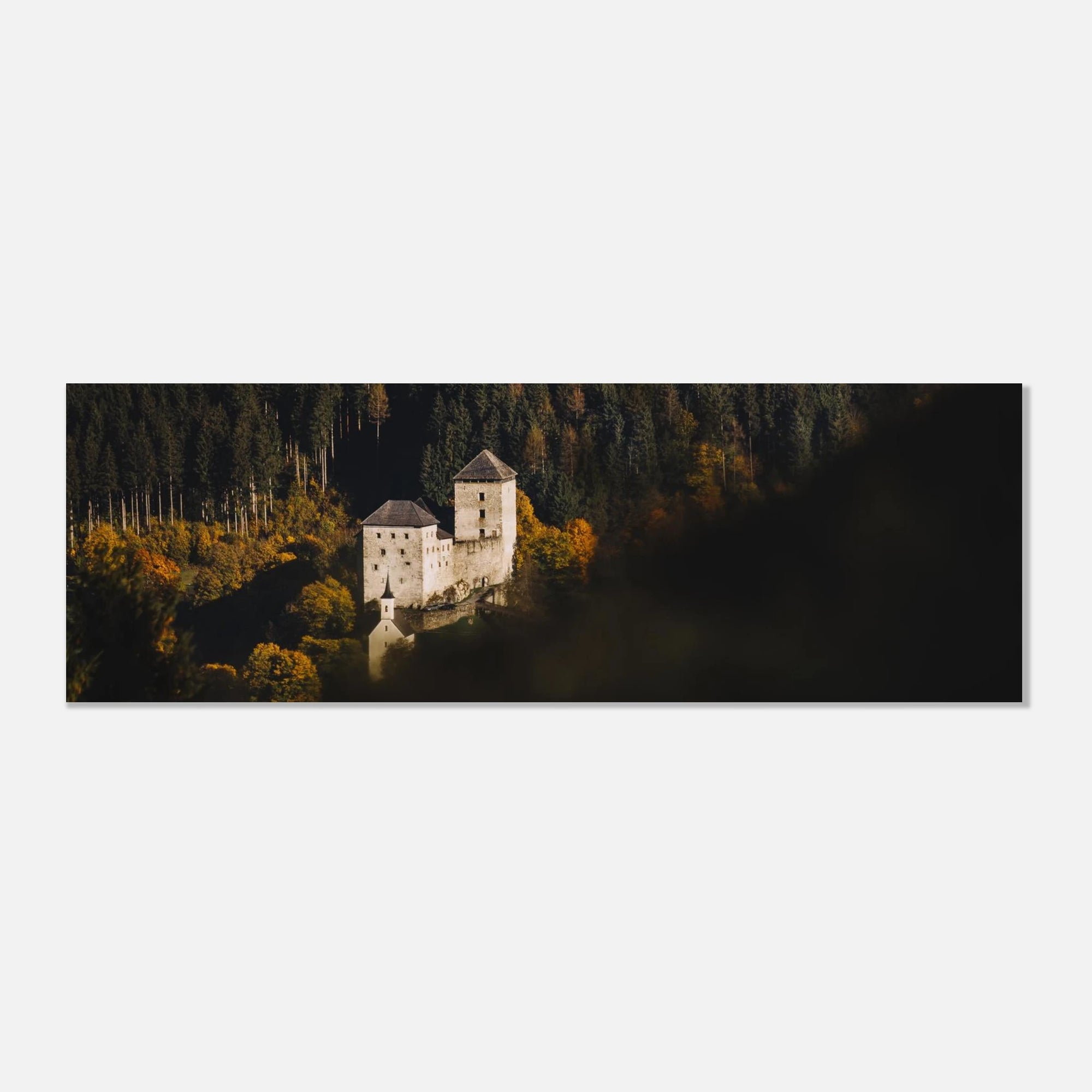 Aluminiumdruck - Burg Kaprun im Herbst Print Material JFK Photography Prints 30x90 cm / 12x36″