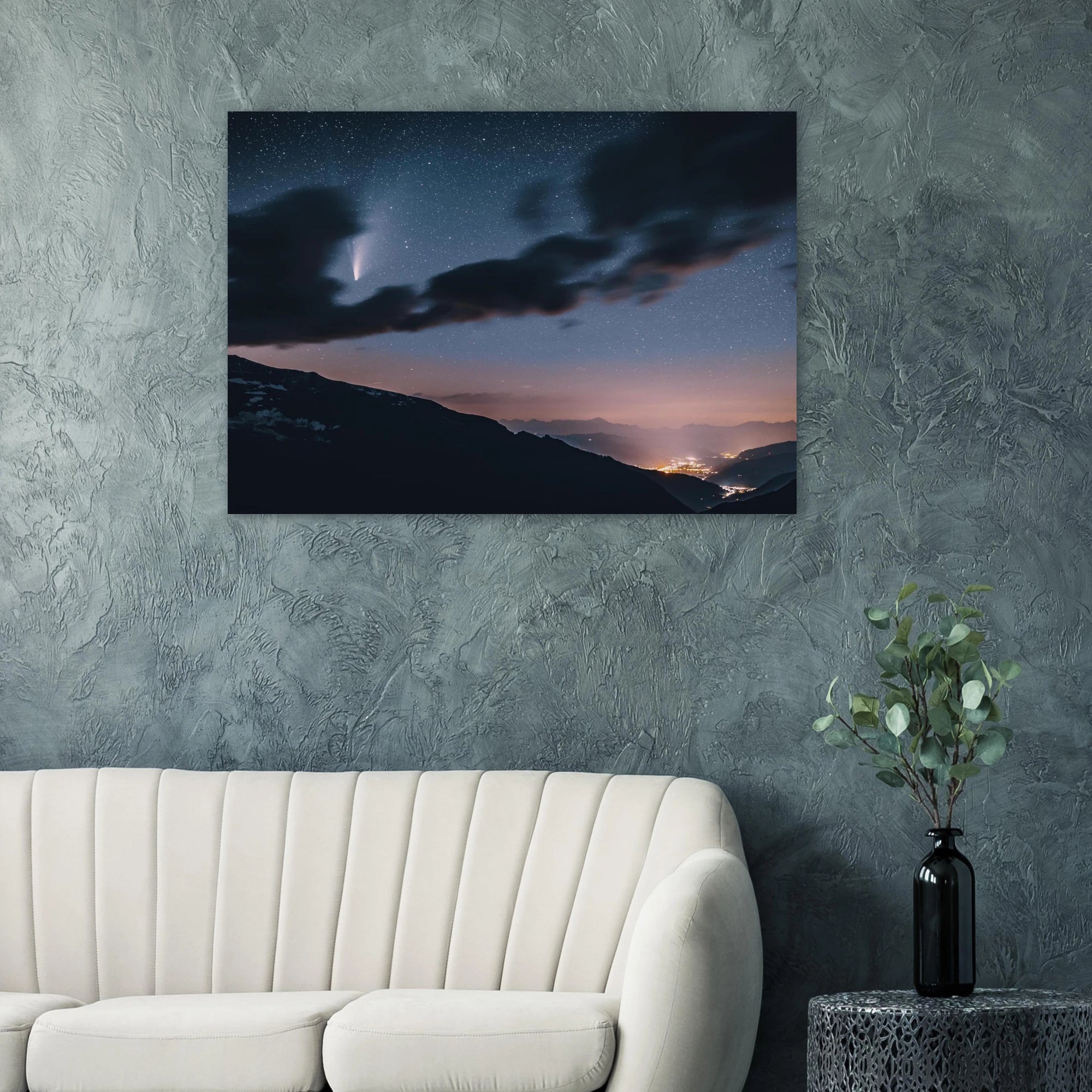 Premium Poster - Komet Neowise mit Zell am See Print Material JFK Photography Prints