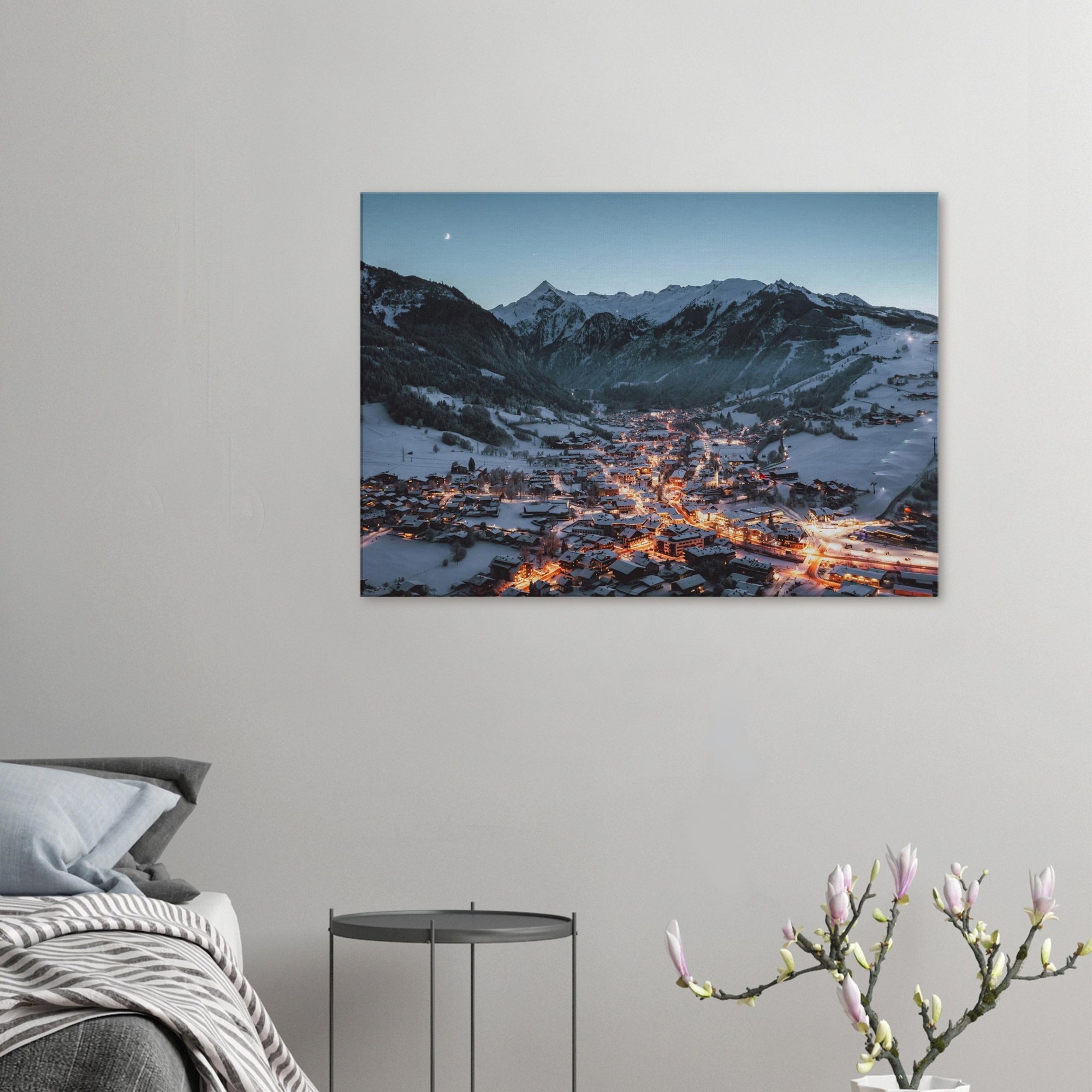 Leinwand Dick - Kaprun mit Kitzsteinhorn Winterabend Print Material JFK Photography Prints