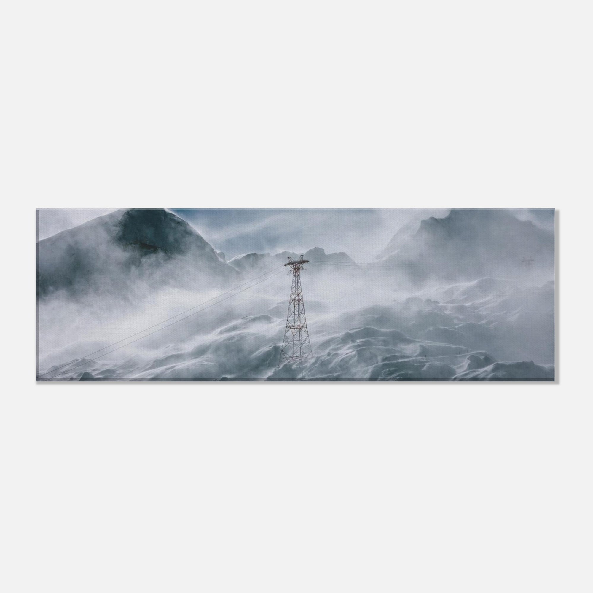 Leinwand Dick - Liftstütze am Kitzsteinhorn im Winter Print Material JFK Photography Prints 20x60 cm / 8x24″