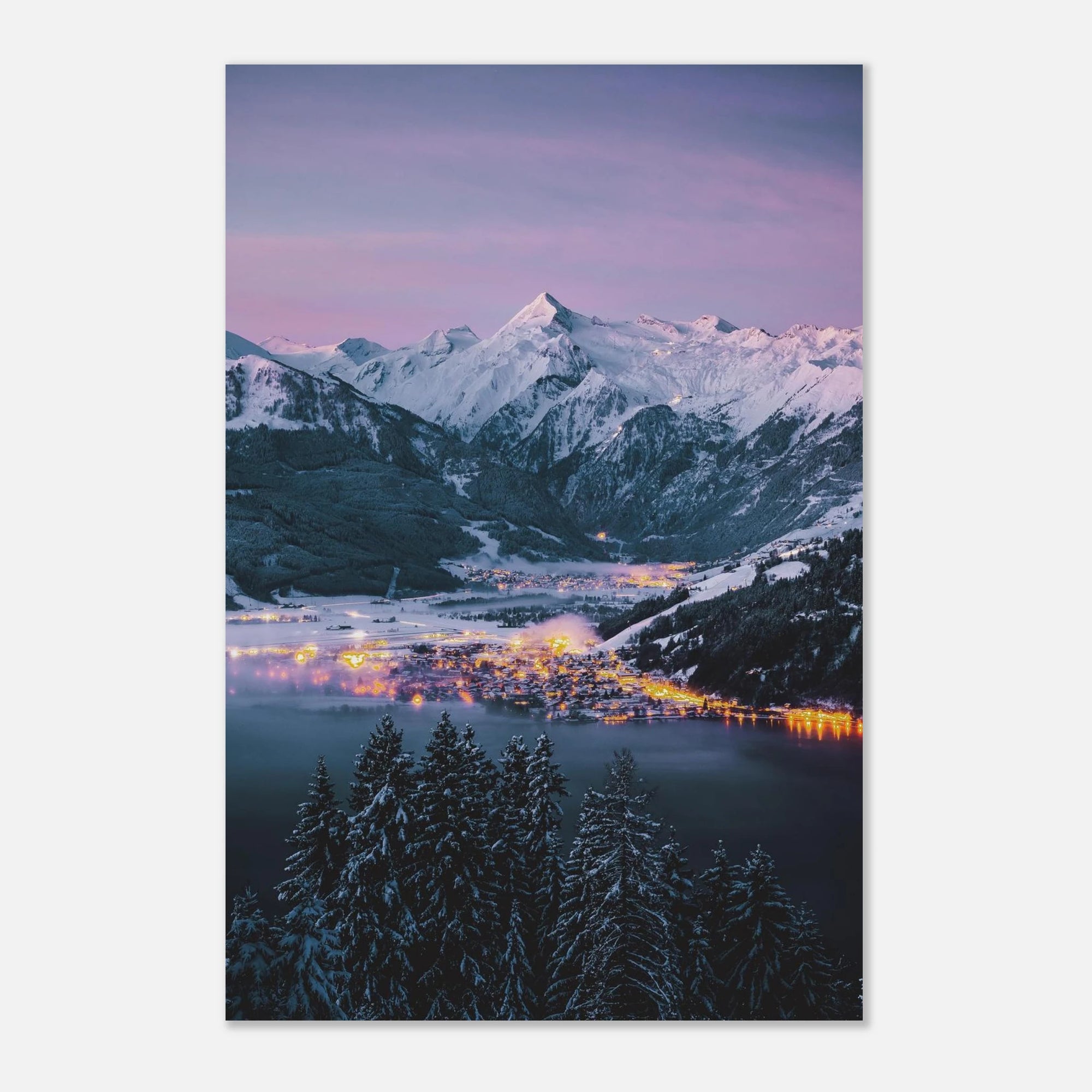 Kunstdruck - Kitzsteinhorn und Zeller See im Winter Print Material JFK Photography Prints 30x45 cm / 12x18″