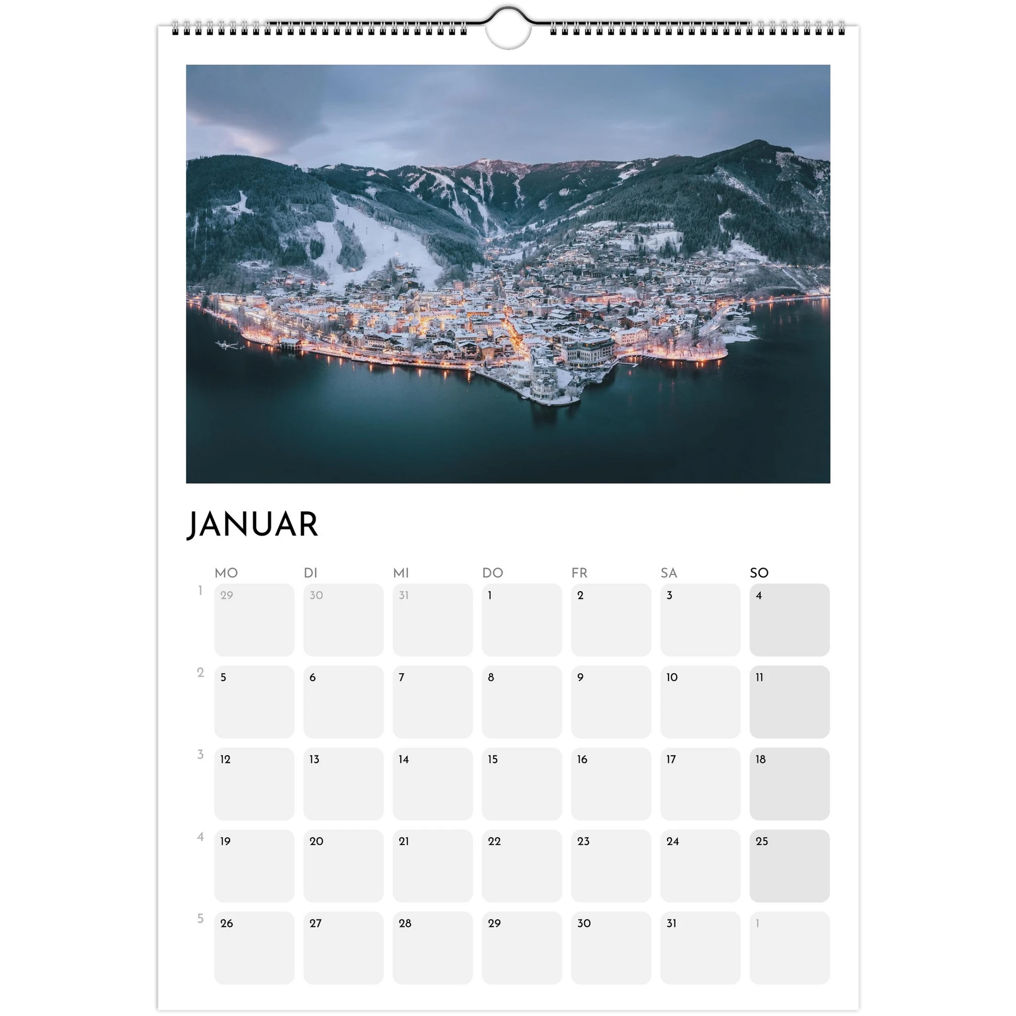 Wandkalender weiss 2026 Print Material JFK Photography Prints