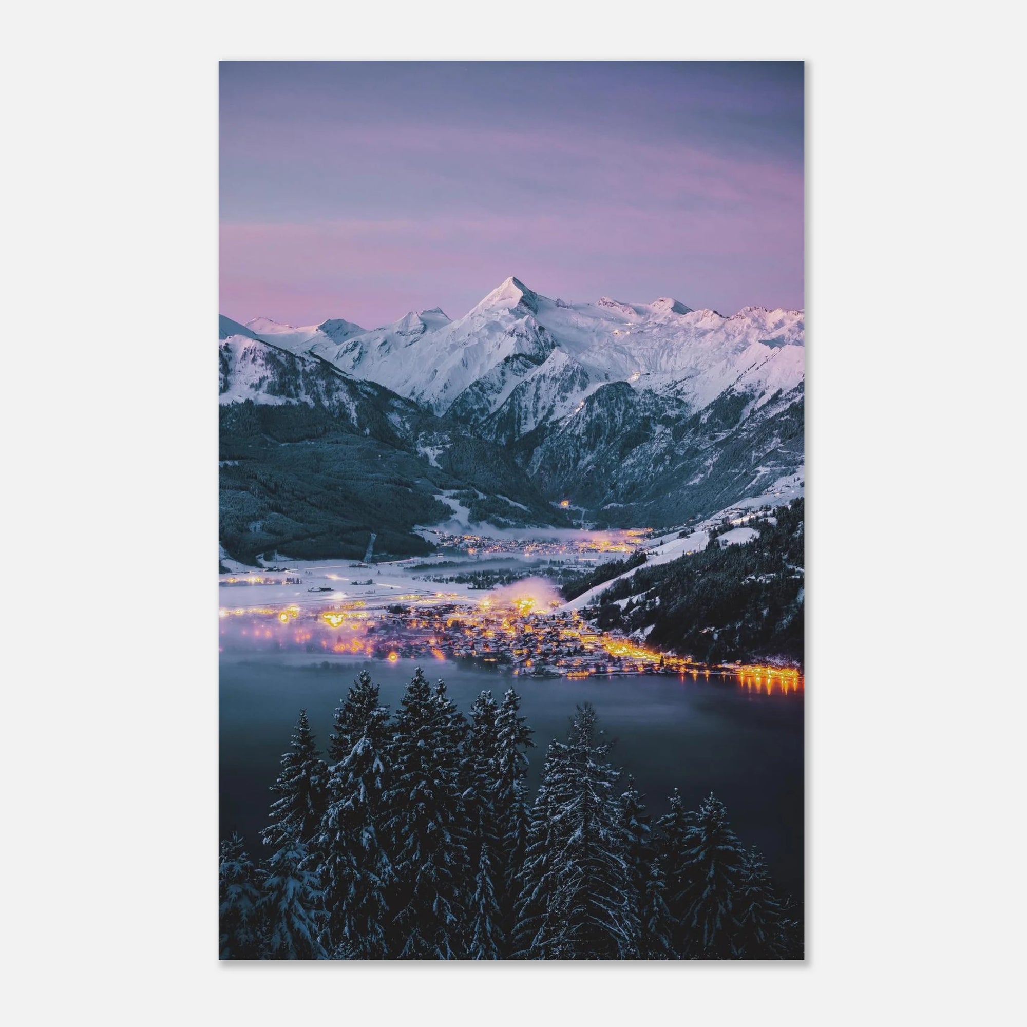 Kunstdruck - Kitzsteinhorn und Zeller See im Winter Print Material JFK Photography Prints 28x43 cm / XL (11x17″)