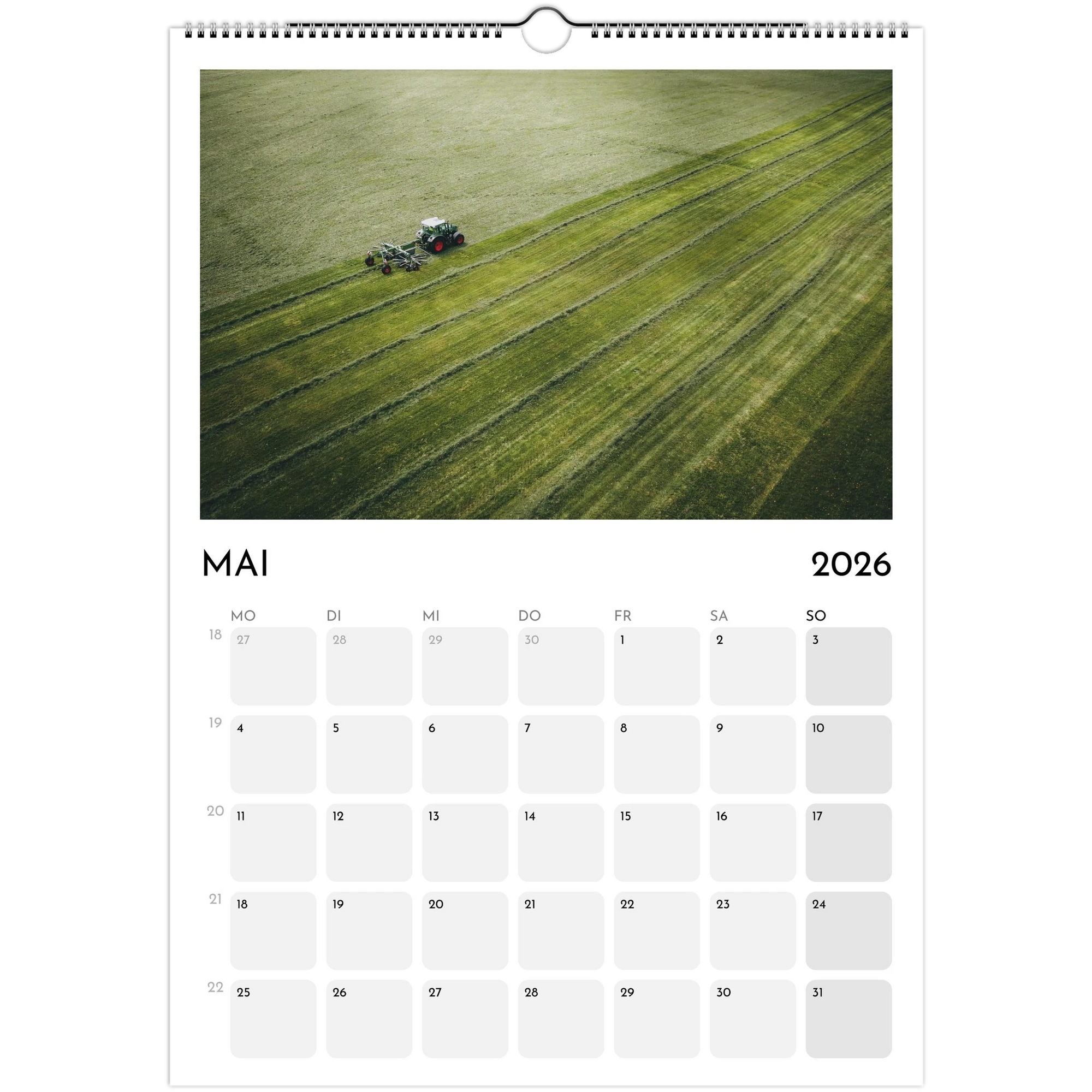 Wandkalender weiss 2026 Print Material JFK Photography Prints
