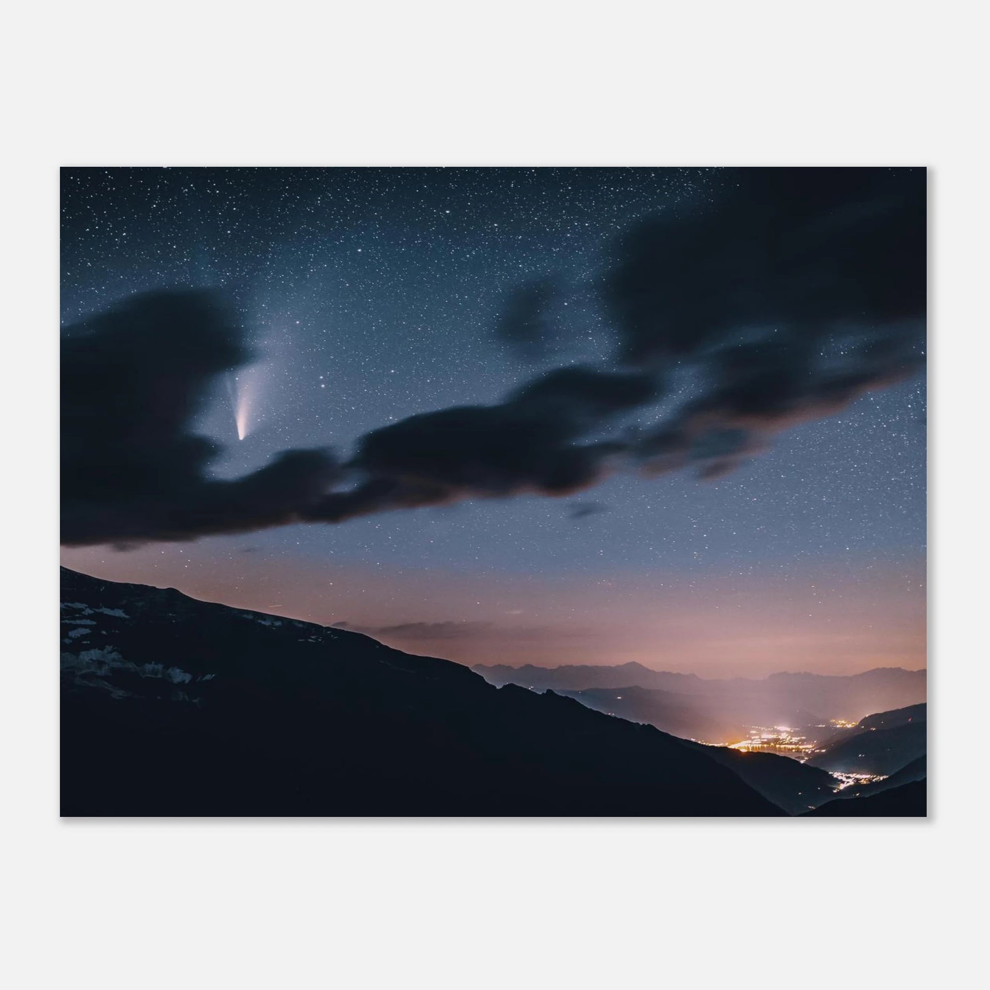 Premium Poster - Komet Neowise mit Zell am See Print Material JFK Photography Prints 75x100 cm / 30x40″