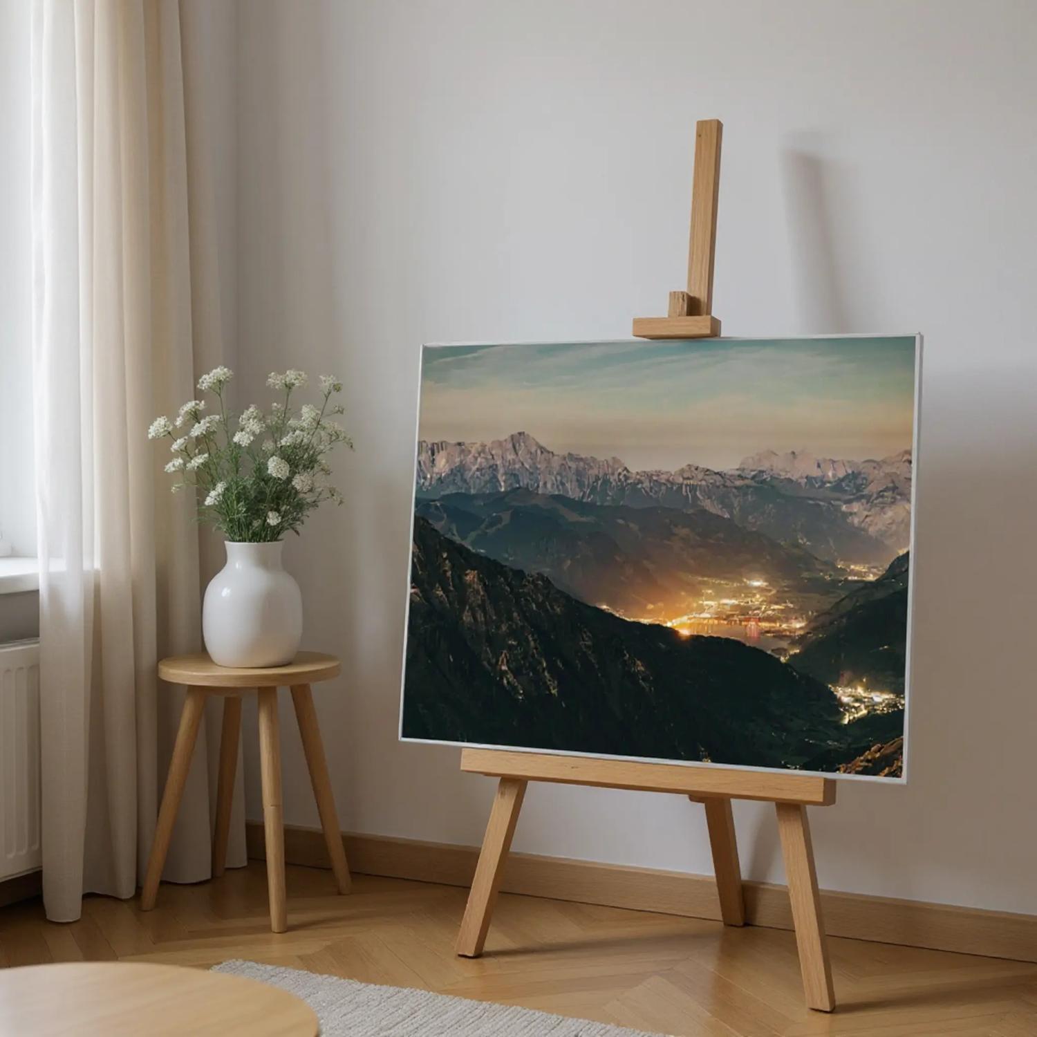 Aluminiumdruck - Abendstimmung über Zell am See und den Leoganger Steinbergen Print Material JFK Photography Prints