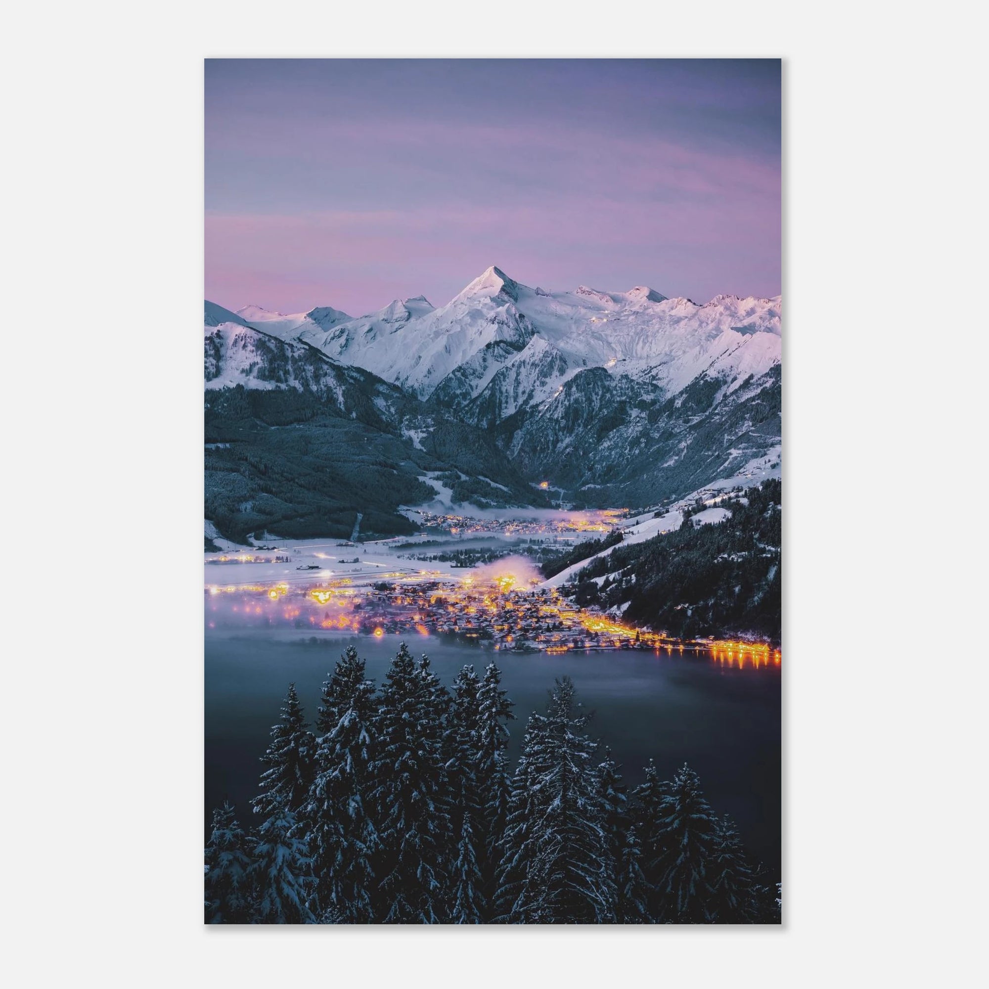 Kunstdruck - Kitzsteinhorn und Zeller See im Winter Print Material JFK Photography Prints 40x60 cm / 16x24″