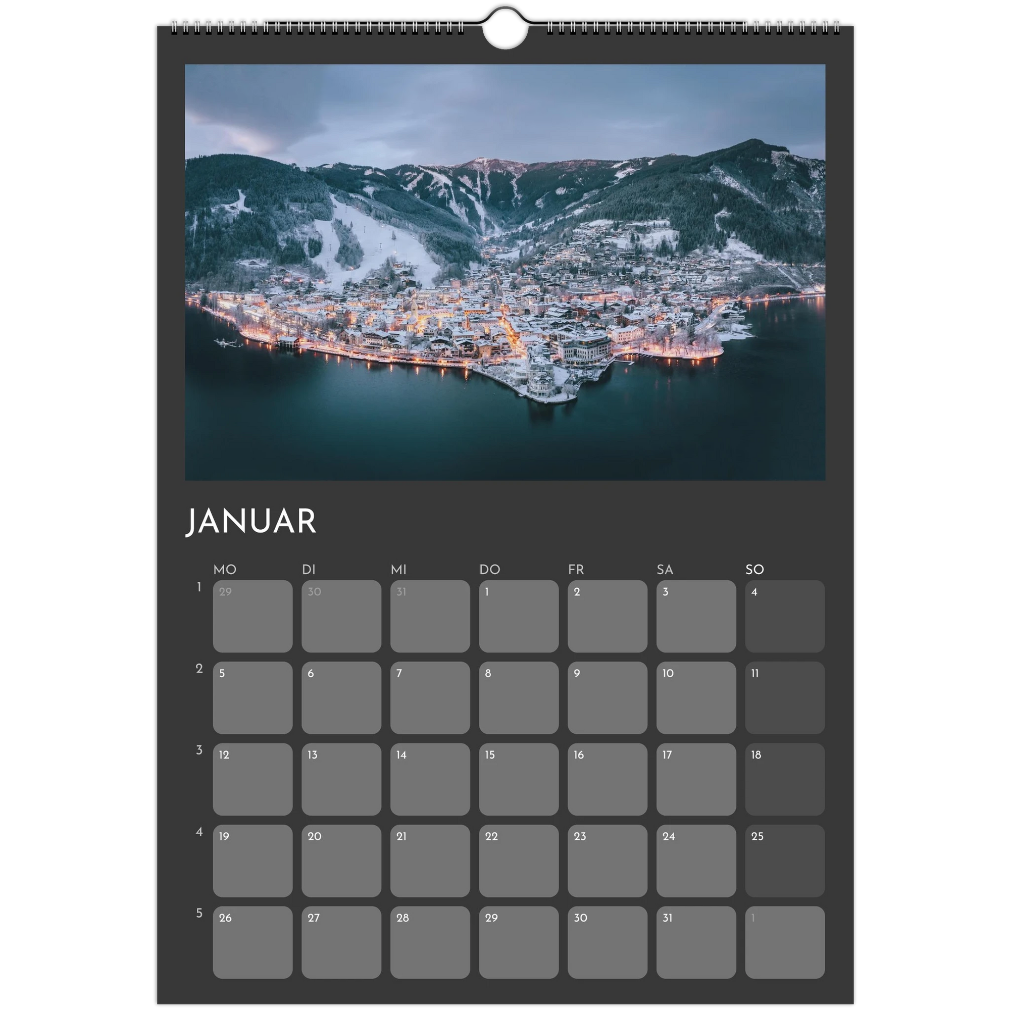 Wandkalender grau 2026 Print Material JFK Photography Prints