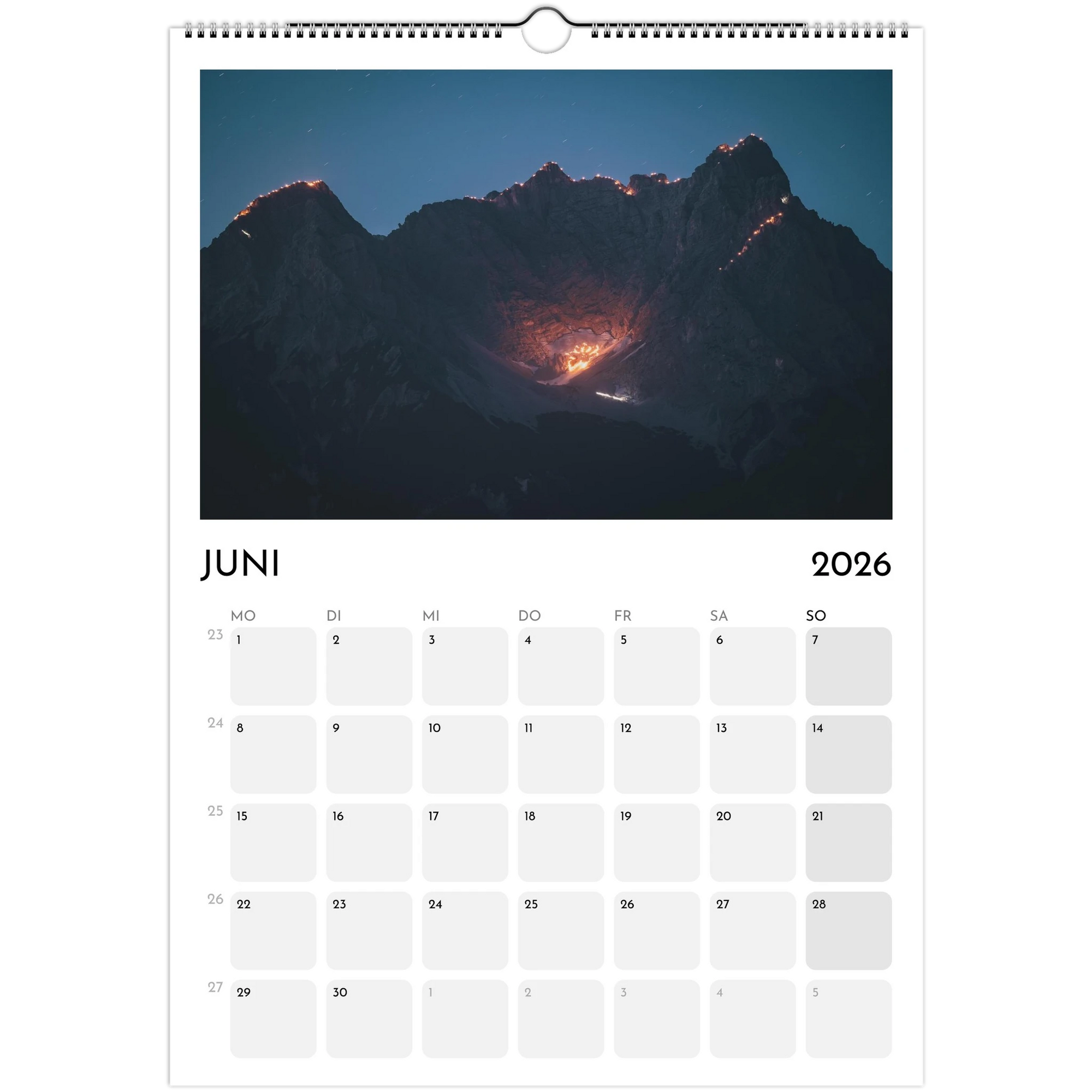 Wandkalender weiss 2026 Print Material JFK Photography Prints