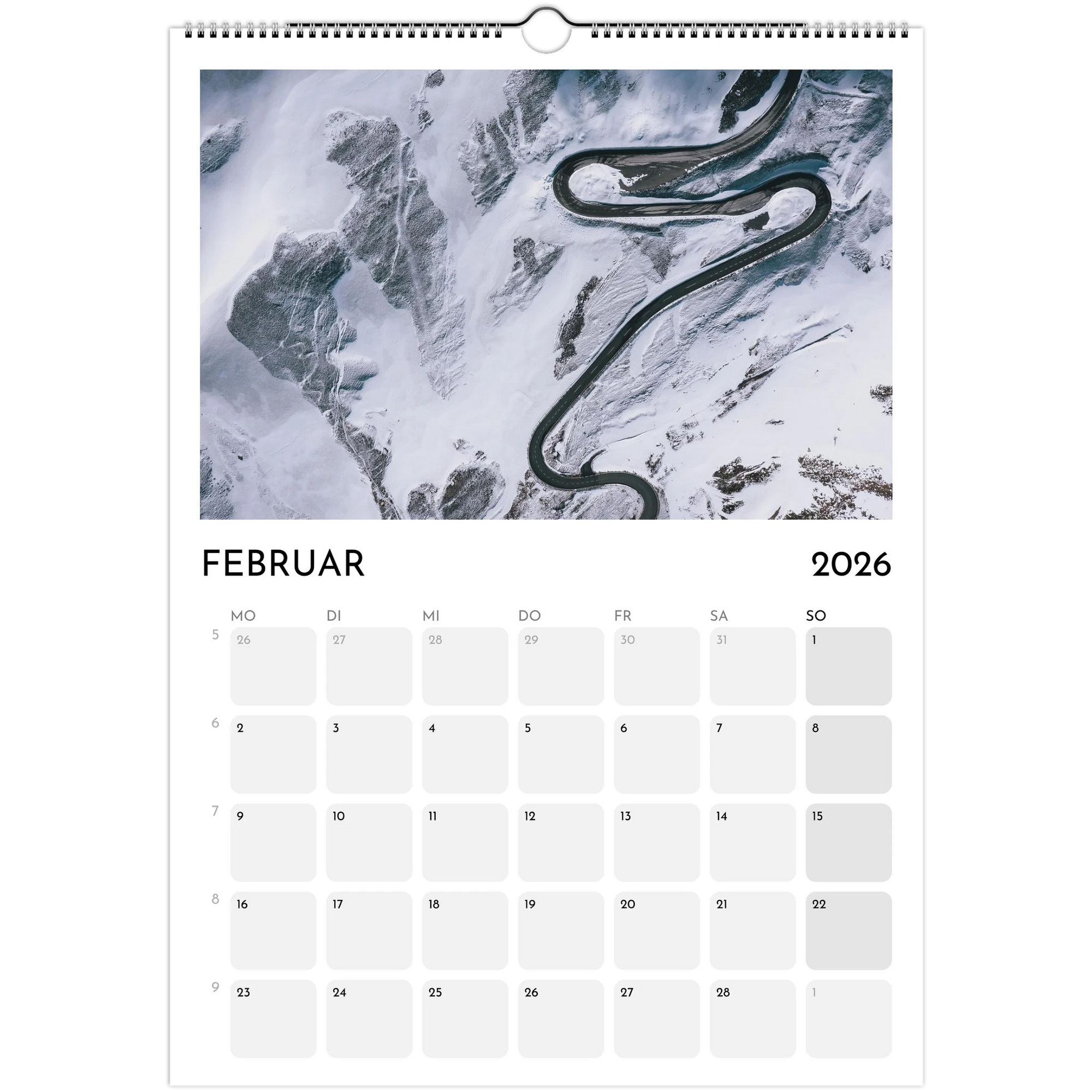 Wandkalender weiss 2026 Print Material JFK Photography Prints