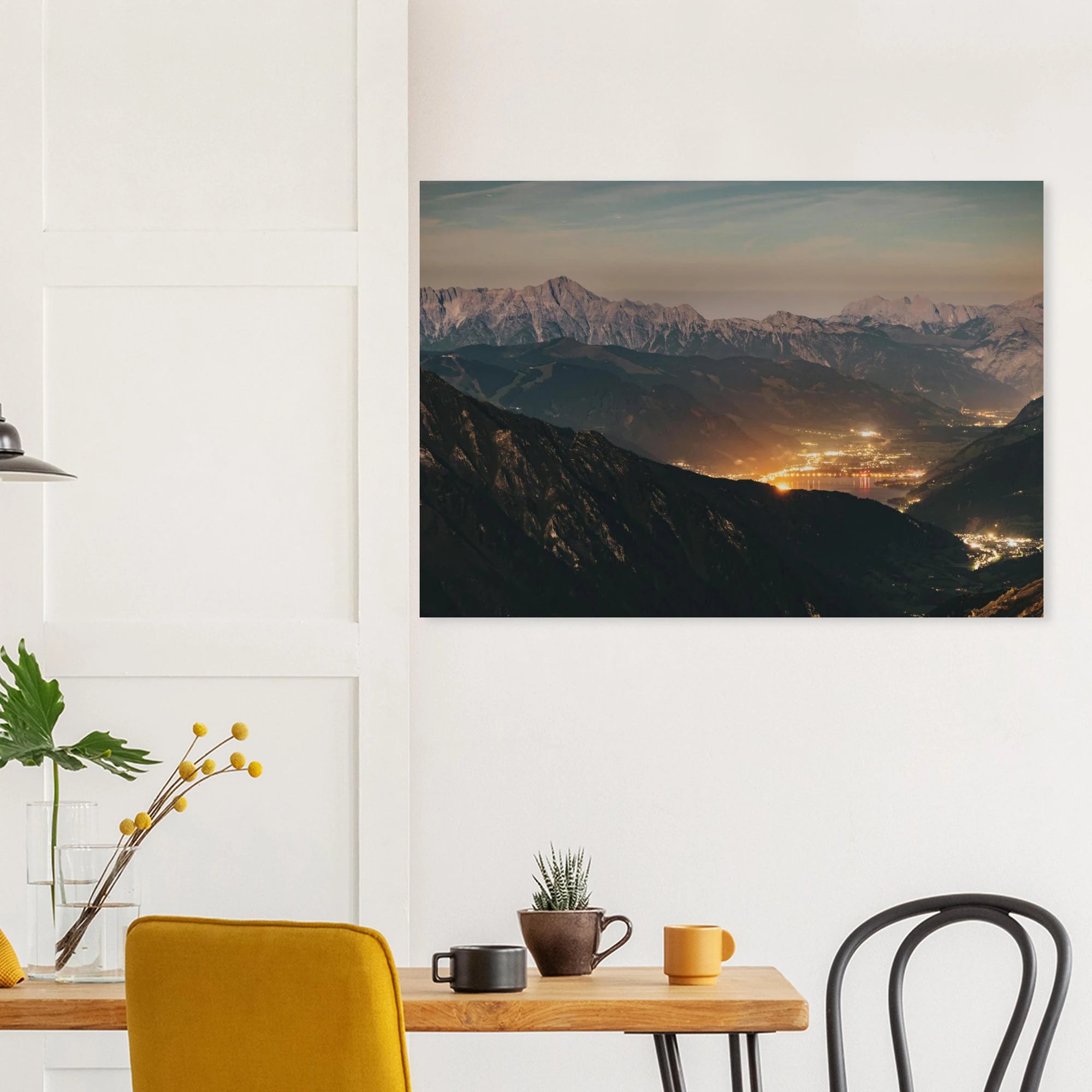 Aluminiumdruck - Abendstimmung über Zell am See und den Leoganger Steinbergen Print Material JFK Photography Prints