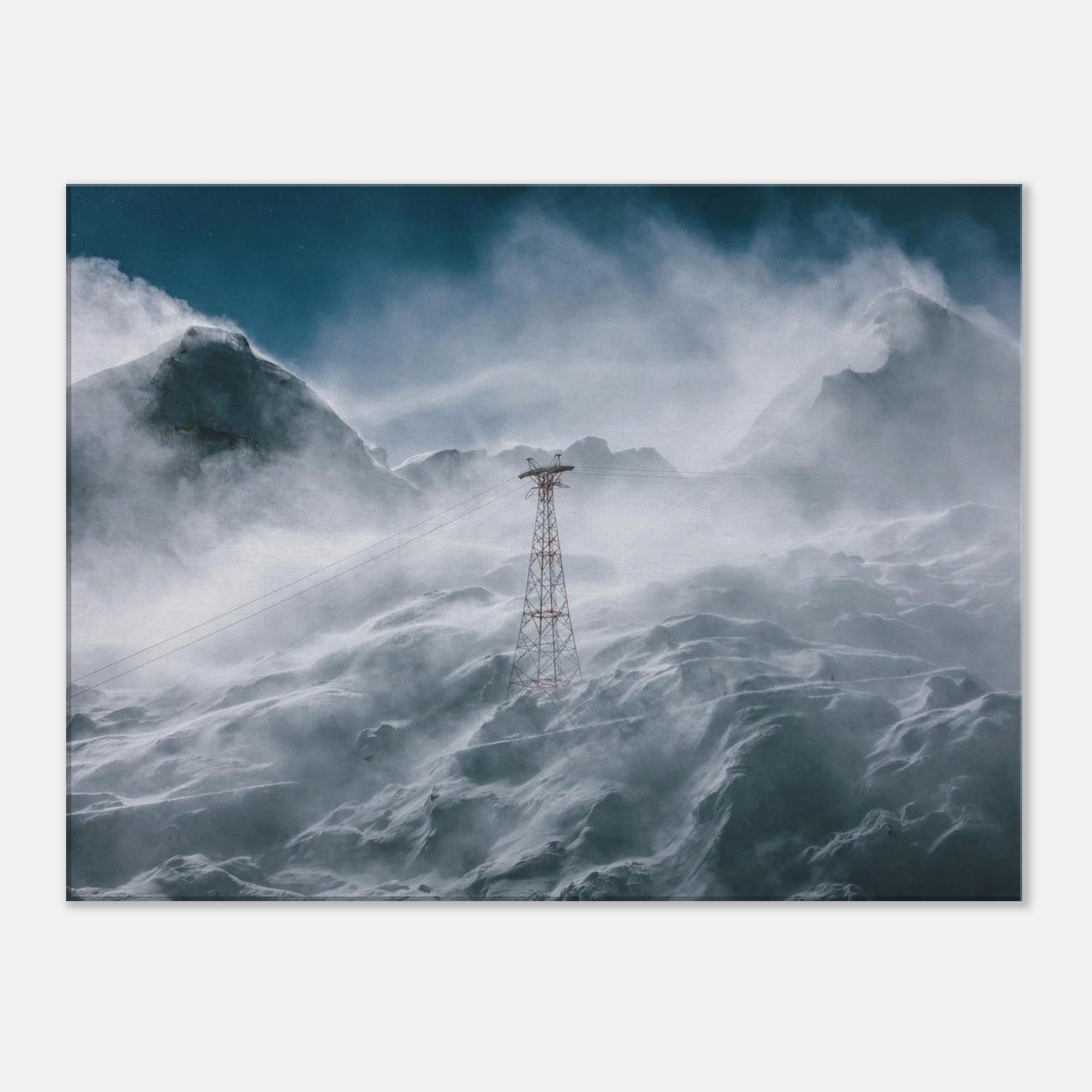 Leinwand Dick - Liftstütze am Kitzsteinhorn im Winter Print Material JFK Photography Prints 60x80 cm / 24x32″