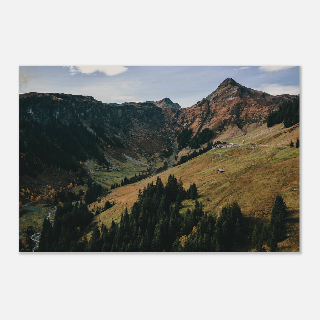 Holzdruck - Hintertal mit Tristkogel im Herbst Print Material JFK Photography Prints 20x30 cm / 8x12″