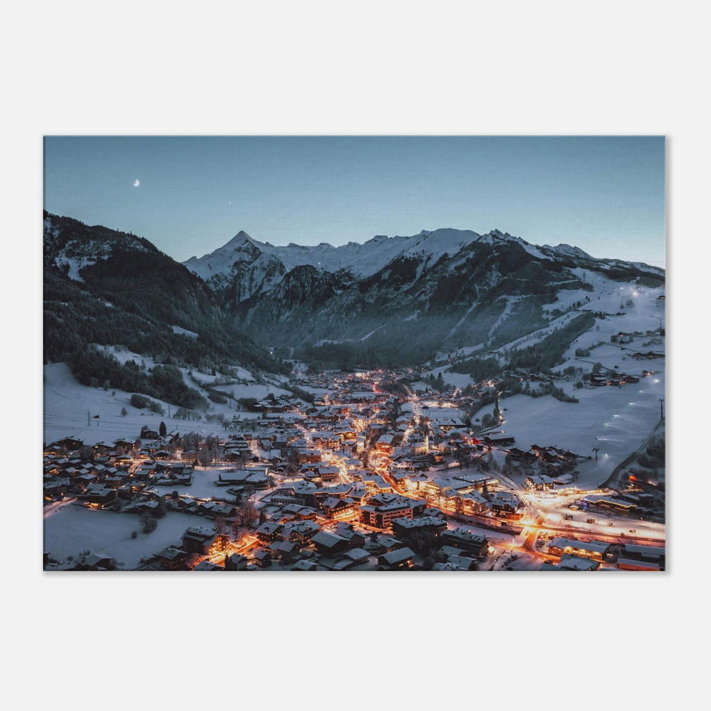 Leinwand Dick - Kaprun mit Kitzsteinhorn Winterabend Print Material JFK Photography Prints 70x100 cm / 28x40″