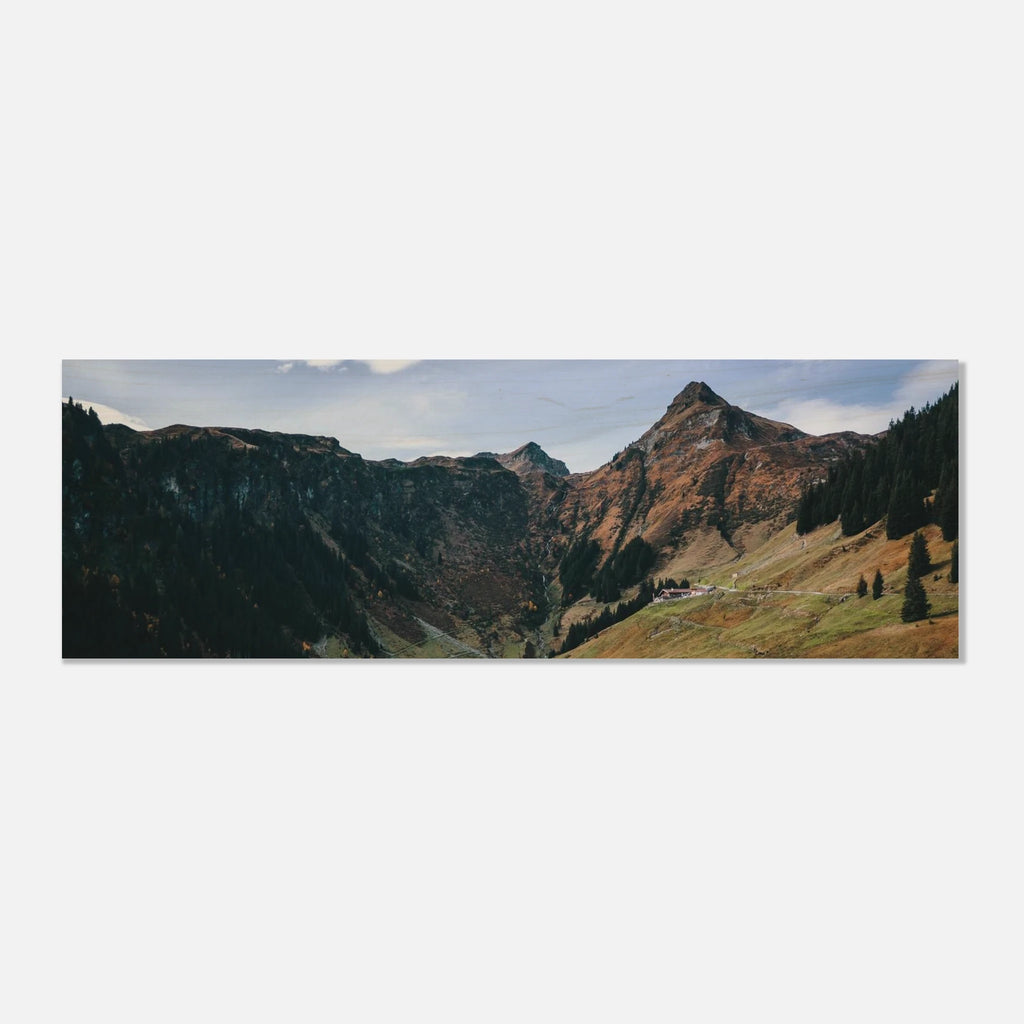 Holzdruck - Hintertal mit Tristkogel im Herbst Print Material JFK Photography Prints 30x90 cm / 12x36″