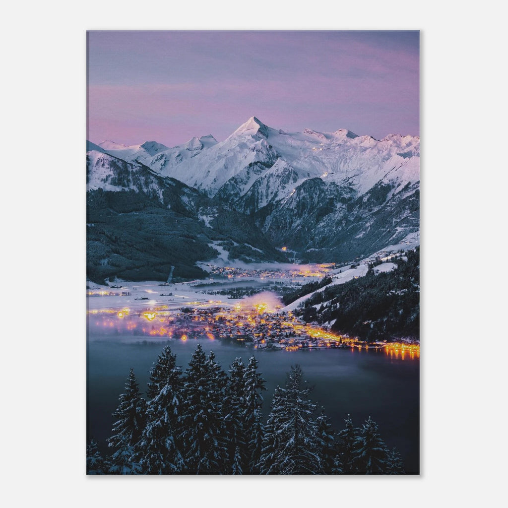 Leinwand Dick - Wintermorgen, Kaprun mit Kitzsteinhorn und Zeller See Print Material JFK Photography Prints 45x60 cm / 18x24″