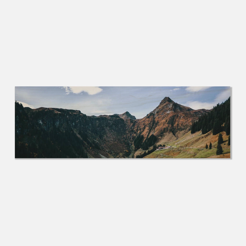 Holzdruck - Hintertal mit Tristkogel im Herbst Print Material JFK Photography Prints 20x60 cm / 8x24″