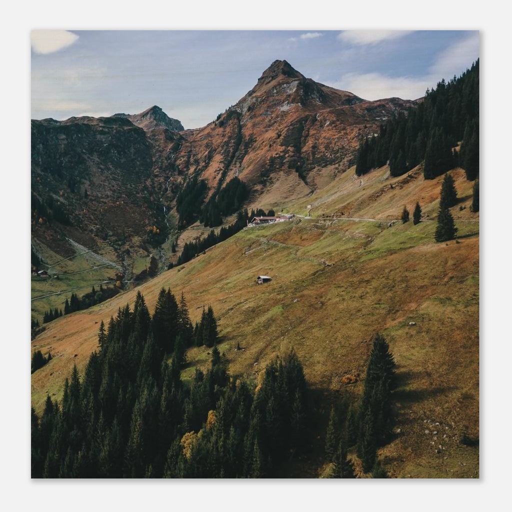 Holzdruck - Hintertal mit Tristkogel im Herbst Print Material JFK Photography Prints 40x40 cm / 16x16″