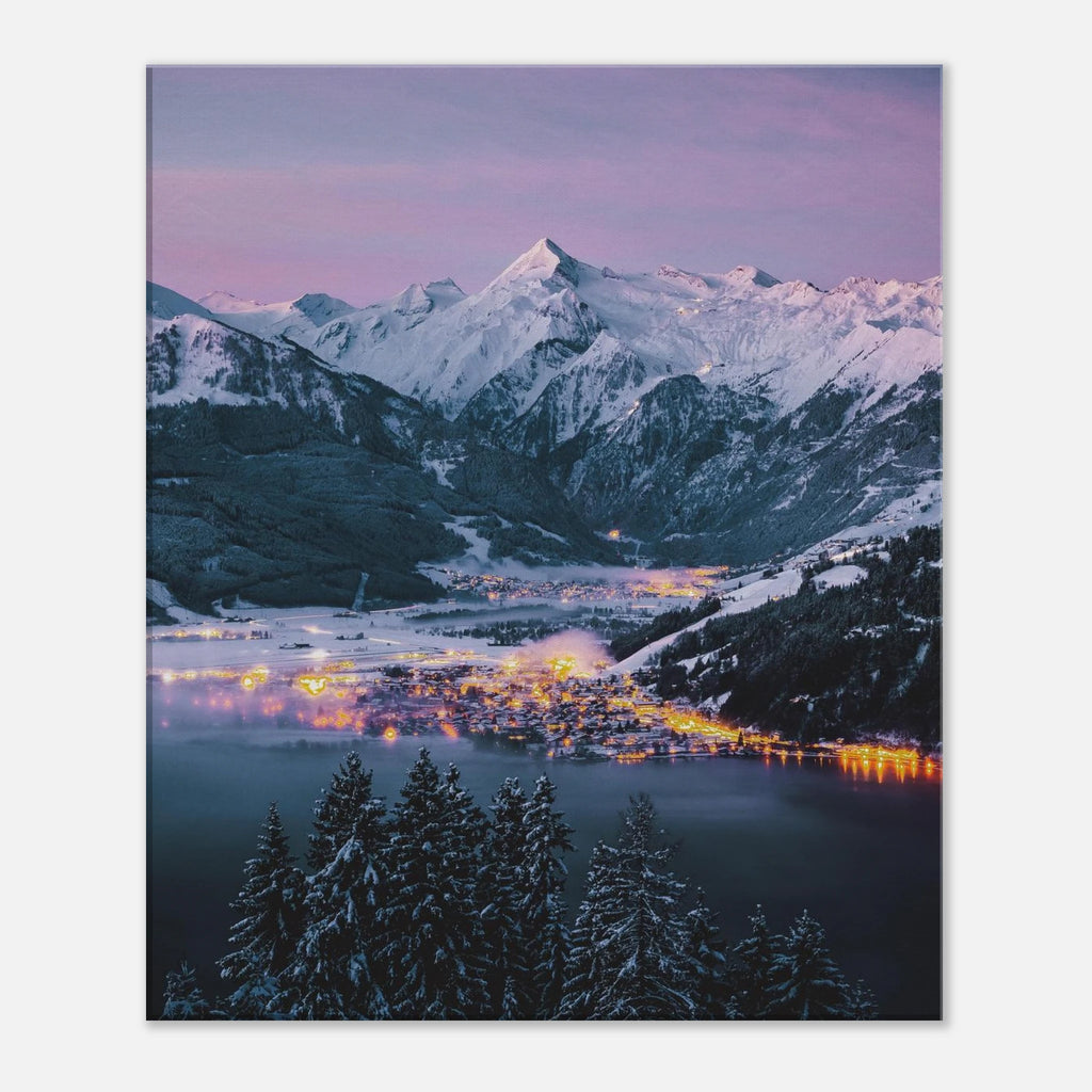 Leinwand Dick - Wintermorgen, Kaprun mit Kitzsteinhorn und Zeller See Print Material JFK Photography Prints 50x60 cm / 20x24″
