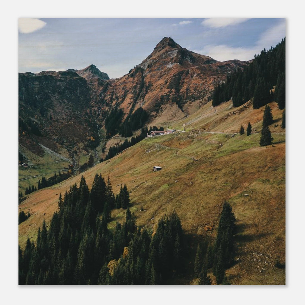 Holzdruck - Hintertal mit Tristkogel im Herbst Print Material JFK Photography Prints 30x30 cm / 12x12″