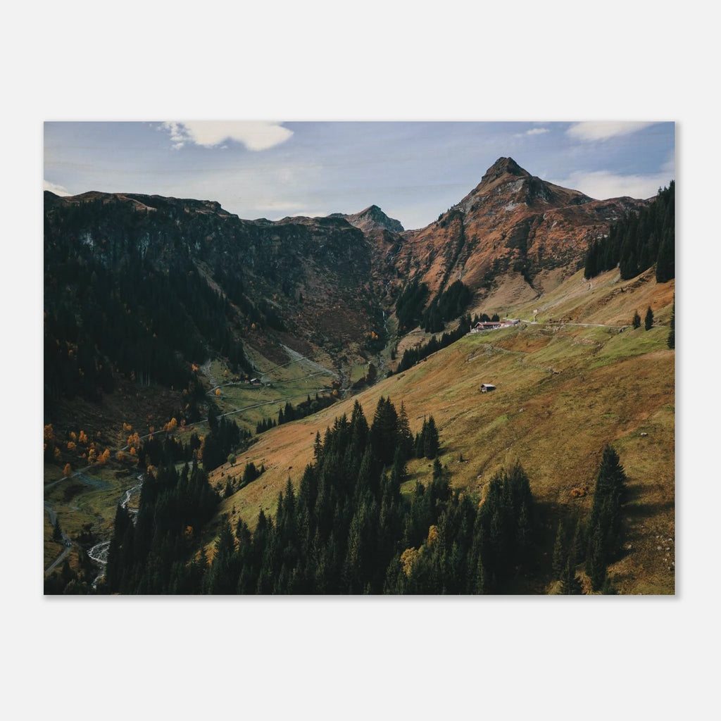 Holzdruck - Hintertal mit Tristkogel im Herbst Print Material JFK Photography Prints 60x80 cm / 24x32″
