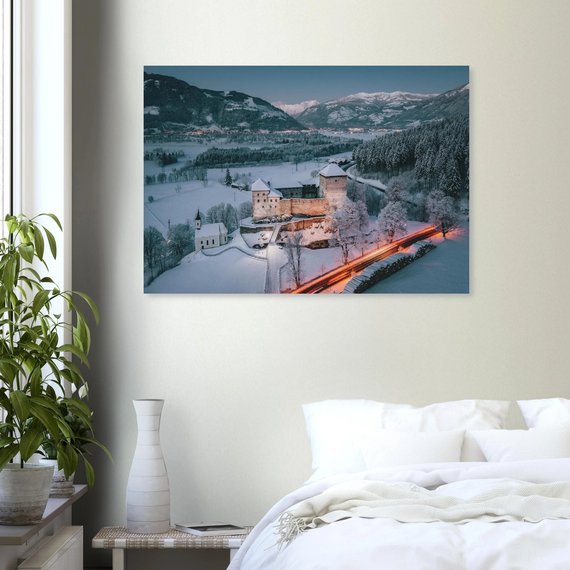 Forex - Burg Kaprun Winterabend Print Material JFK Photography Prints