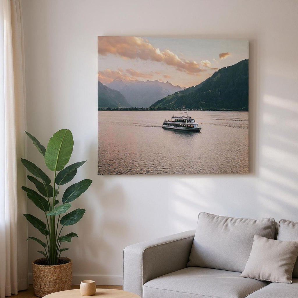 Leinwand Dick - MS Schmitten am Zeller See mit Kitzsteinhorn Print Material JFK Photography Prints