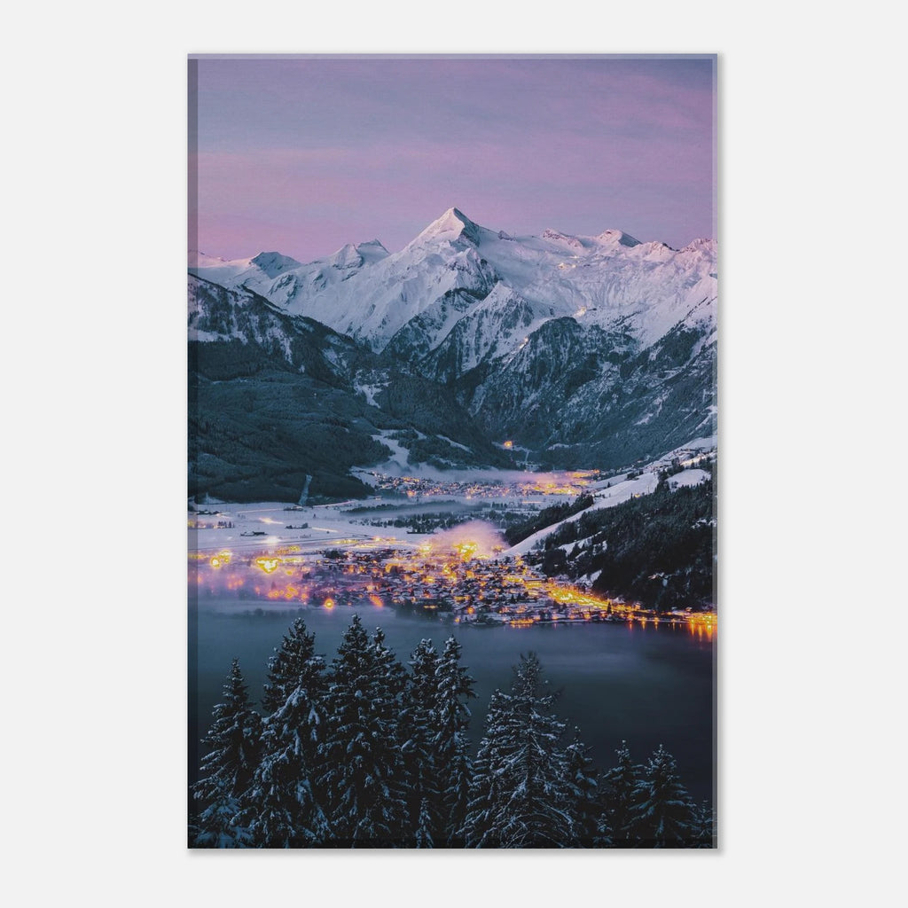 Leinwand Dick - Wintermorgen, Kaprun mit Kitzsteinhorn und Zeller See Print Material JFK Photography Prints 20x30 cm / 8x12″