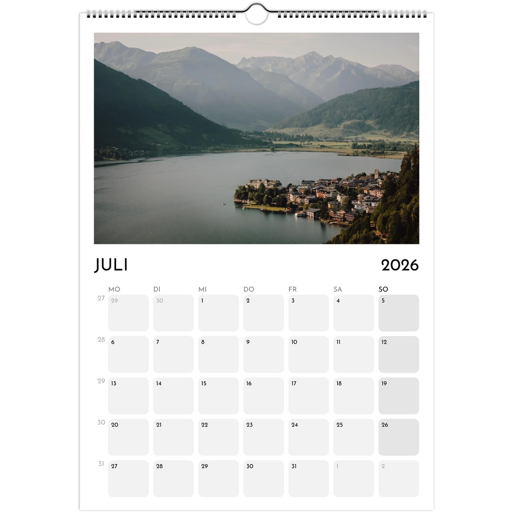 Wandkalender weiss 2026 Print Material JFK Photography Prints