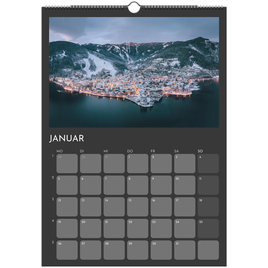 Wandkalender grau 2026 Print Material JFK Photography Prints