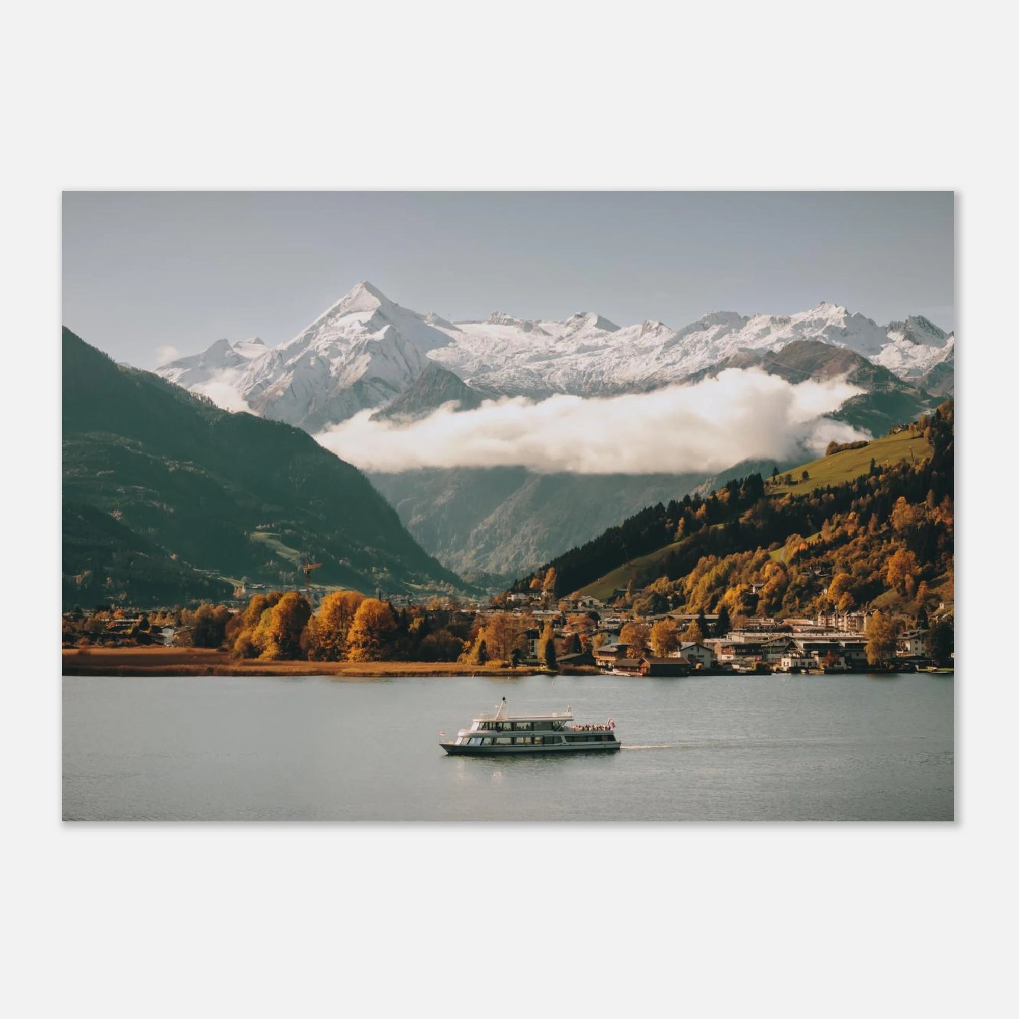 Premium Poster - MS Schmitten mit dem Kitzsteinhorn im Herbst Print Material JFK Photography Prints A3 (29.7 x 42 cm)