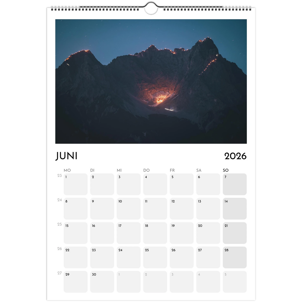 Wandkalender weiss 2026 Print Material JFK Photography Prints