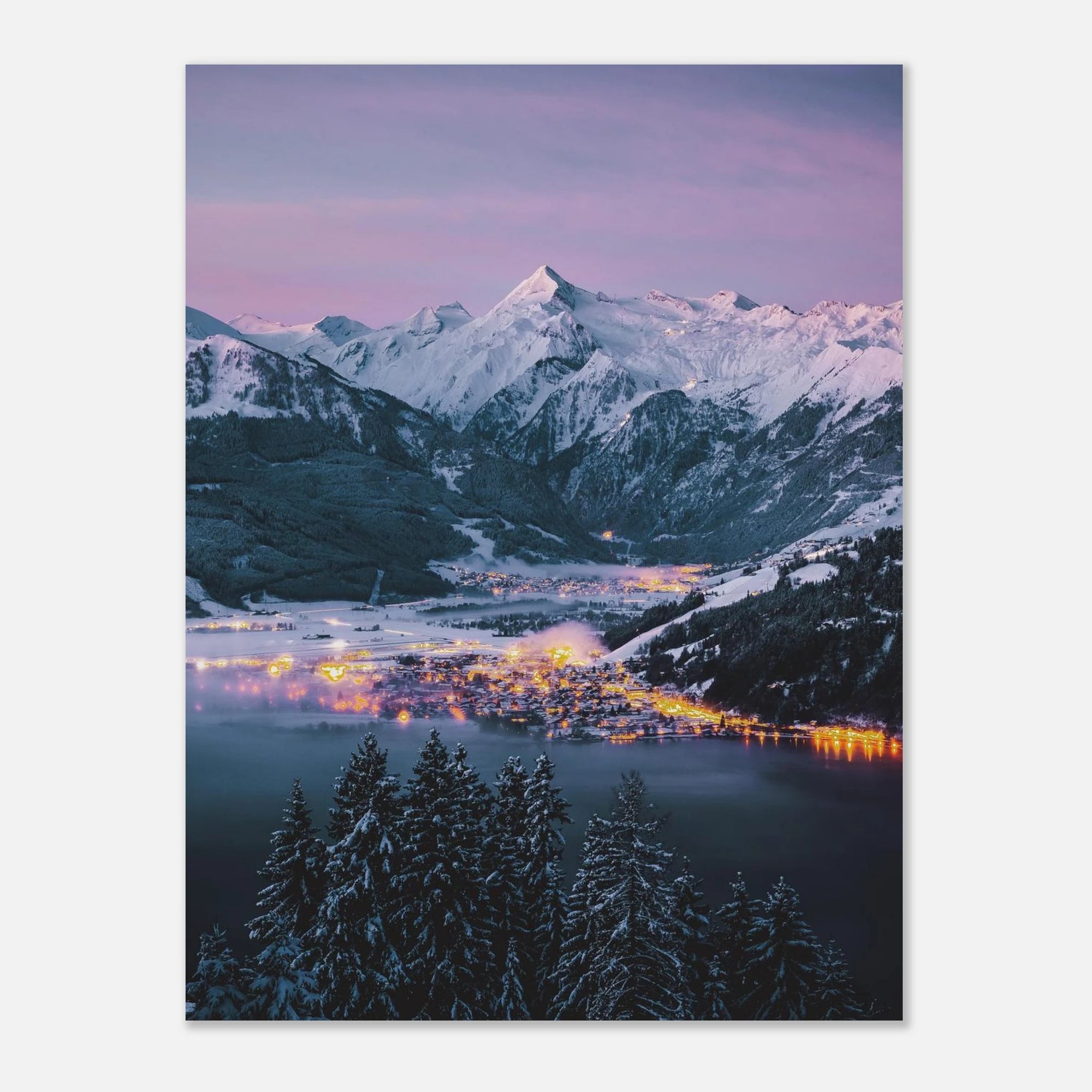 Kunstdruck - Kitzsteinhorn und Zeller See im Winter Print Material JFK Photography Prints 75x100 cm / 30x40″