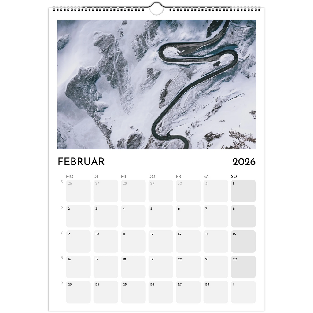 Wandkalender weiss 2026 Print Material JFK Photography Prints