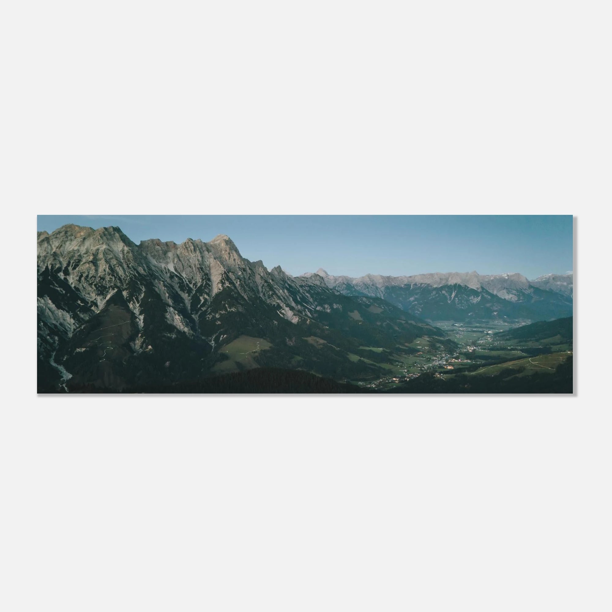 Aluminiumdruck - Leogang mit Steinberge im Sommer Print Material JFK Photography Prints 30x90 cm / 12x36″