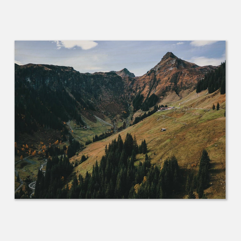 Holzdruck - Hintertal mit Tristkogel im Herbst Print Material JFK Photography Prints 30x40 cm / 12x16″