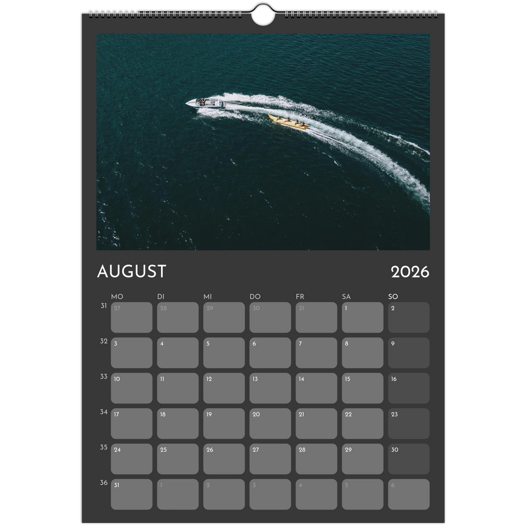 Wandkalender grau 2026 Print Material JFK Photography Prints