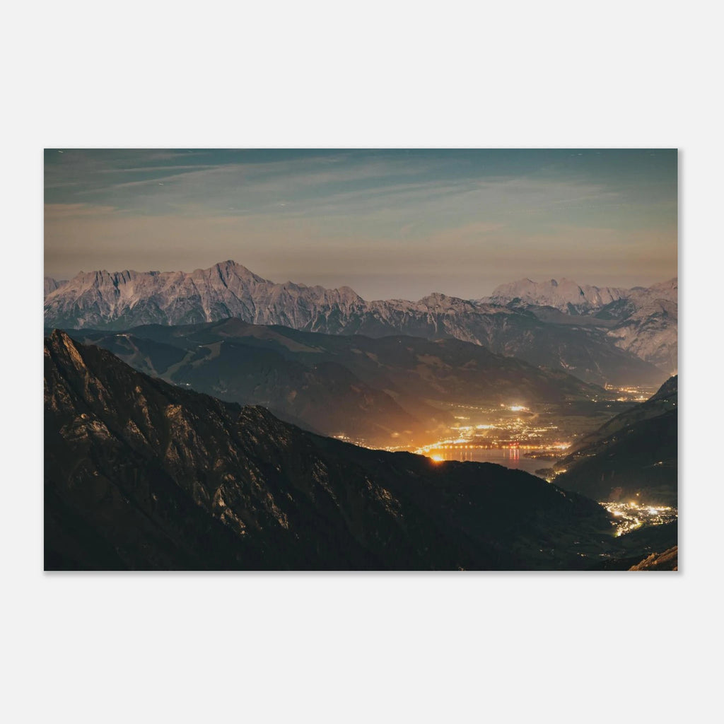 Aluminiumdruck - Abendstimmung über Zell am See und den Leoganger Steinbergen Print Material JFK Photography Prints 40x60 cm / 16x24″