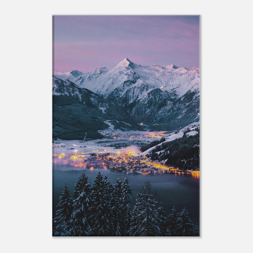 Leinwand Dick - Wintermorgen, Kaprun mit Kitzsteinhorn und Zeller See Print Material JFK Photography Prints 30x45 cm / 12x18″