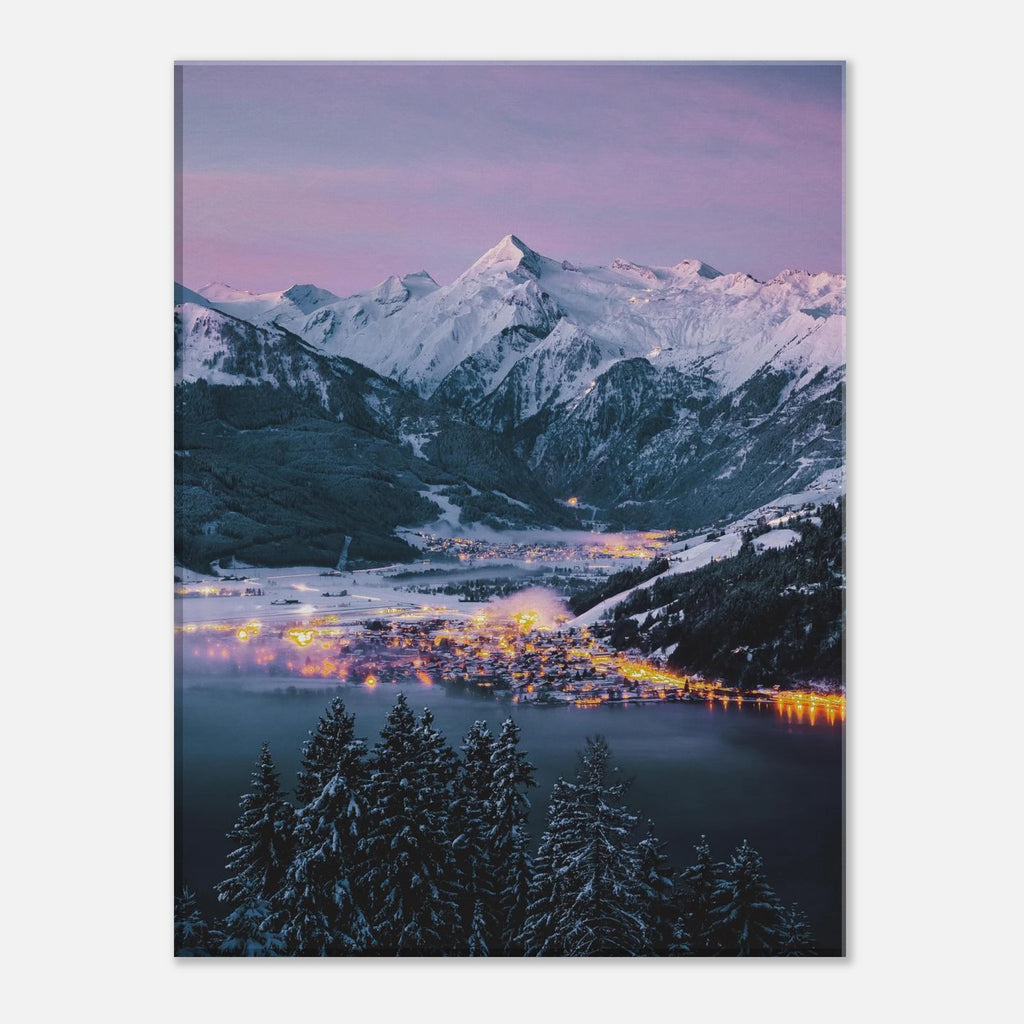 Leinwand Dick - Wintermorgen, Kaprun mit Kitzsteinhorn und Zeller See Print Material JFK Photography Prints 30x40 cm / 12x16″